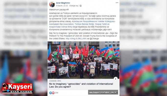 Azerbaycan ve Türkiye Barolar Birliği’nden ABD’ye karşı kampanya