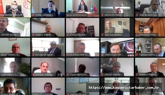Bakan Selçuk, TÜRMOB ve TOBB Başkanlarıyla Video Konferansla "Kısa Çalışma Ödeneği"ni görüştü