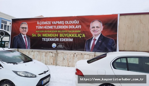 Başkan Büyükkılıç'a Yahyalı Belediyesi Öztürk'ten ''Pankartlı'' Teşekkür