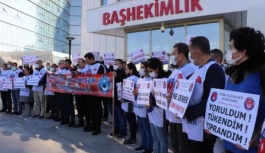 Türk Sağlık-Sen Üyelerinden İş Bırakma Eylemi
