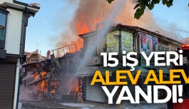 Bolvadin'de Çarşıda Çıkan Yangında 15 iş Yeri Alevlere Teslim Oldu