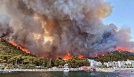 Marmaris'te Orman Yangınına Havadan ve Karadan Müdahale Başladı